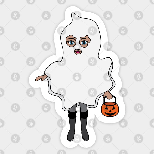 Ghost Halloween Trick or Treat Sticker 2 Sticker by PLLDesigns